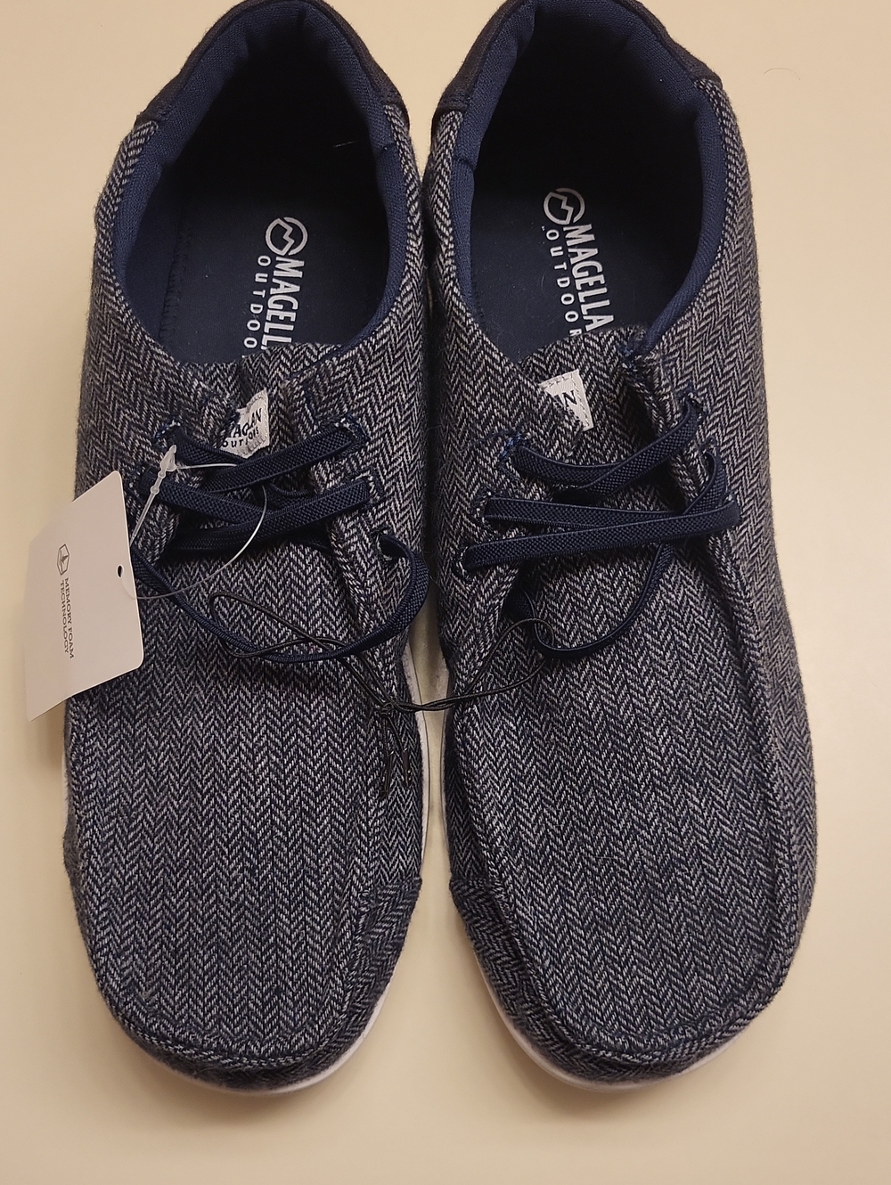 New Magellan Outdoors Men’s Black Herringbone Casual Shoes 12